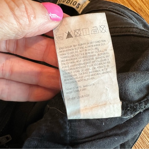 Acne Studios Women’s Skin 5 Used Black Skinny Denim Jeans Distressed Washed 29 - Picture 3 of 9